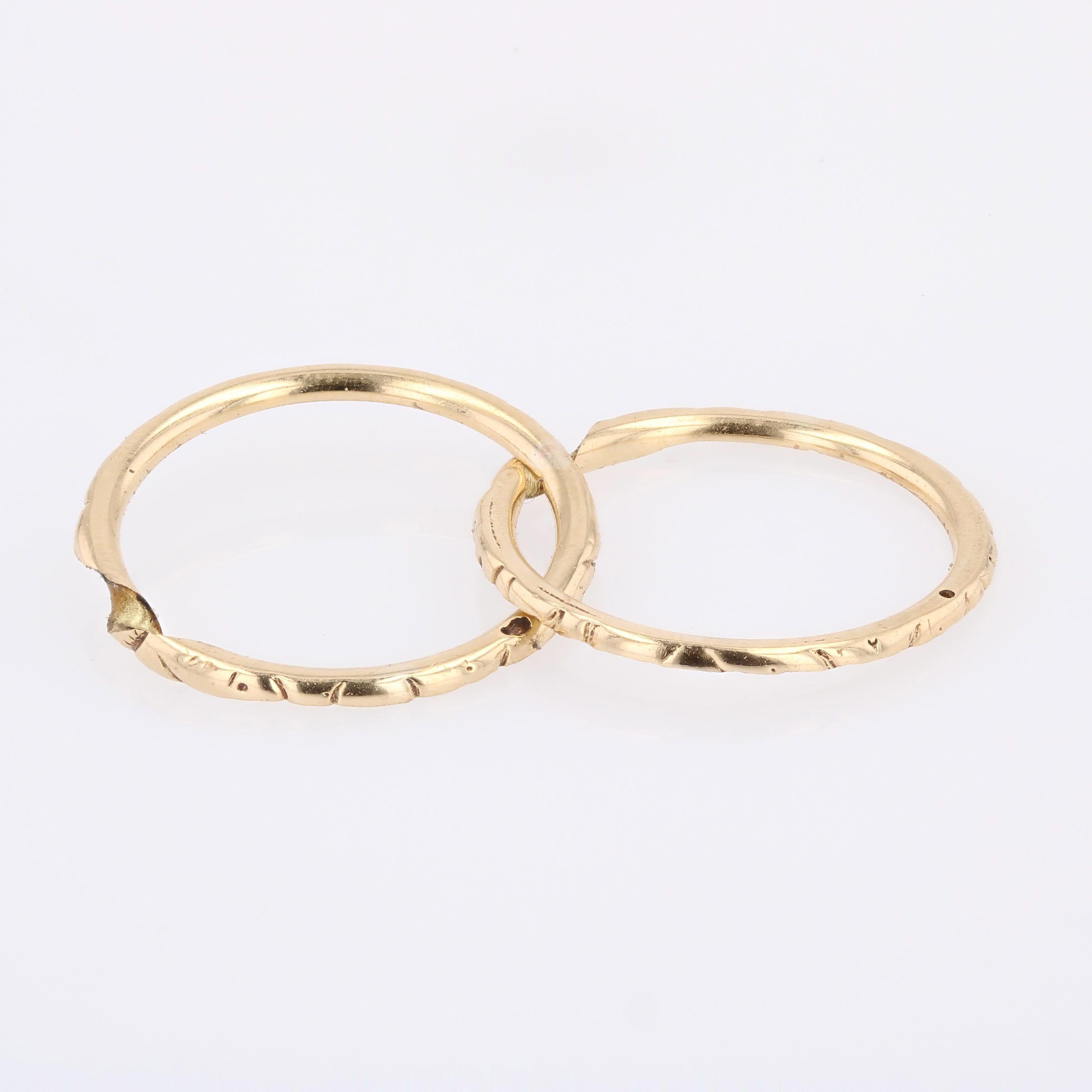 Belle Époque Anello a doppia fascia in oro giallo 18 carati francese del XX secolo in vendita