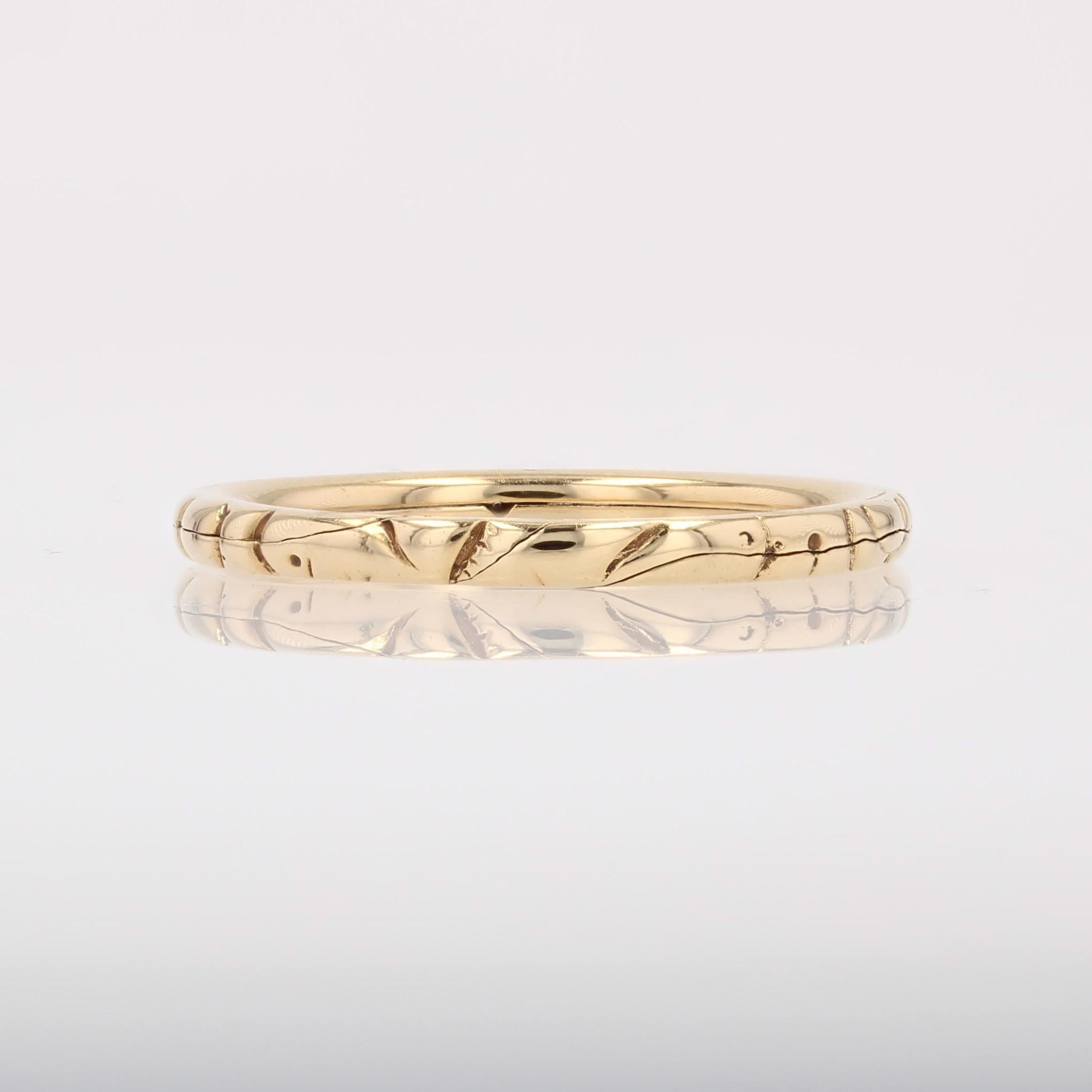 Anello a doppia fascia in oro giallo 18 carati francese del XX secolo in vendita 1