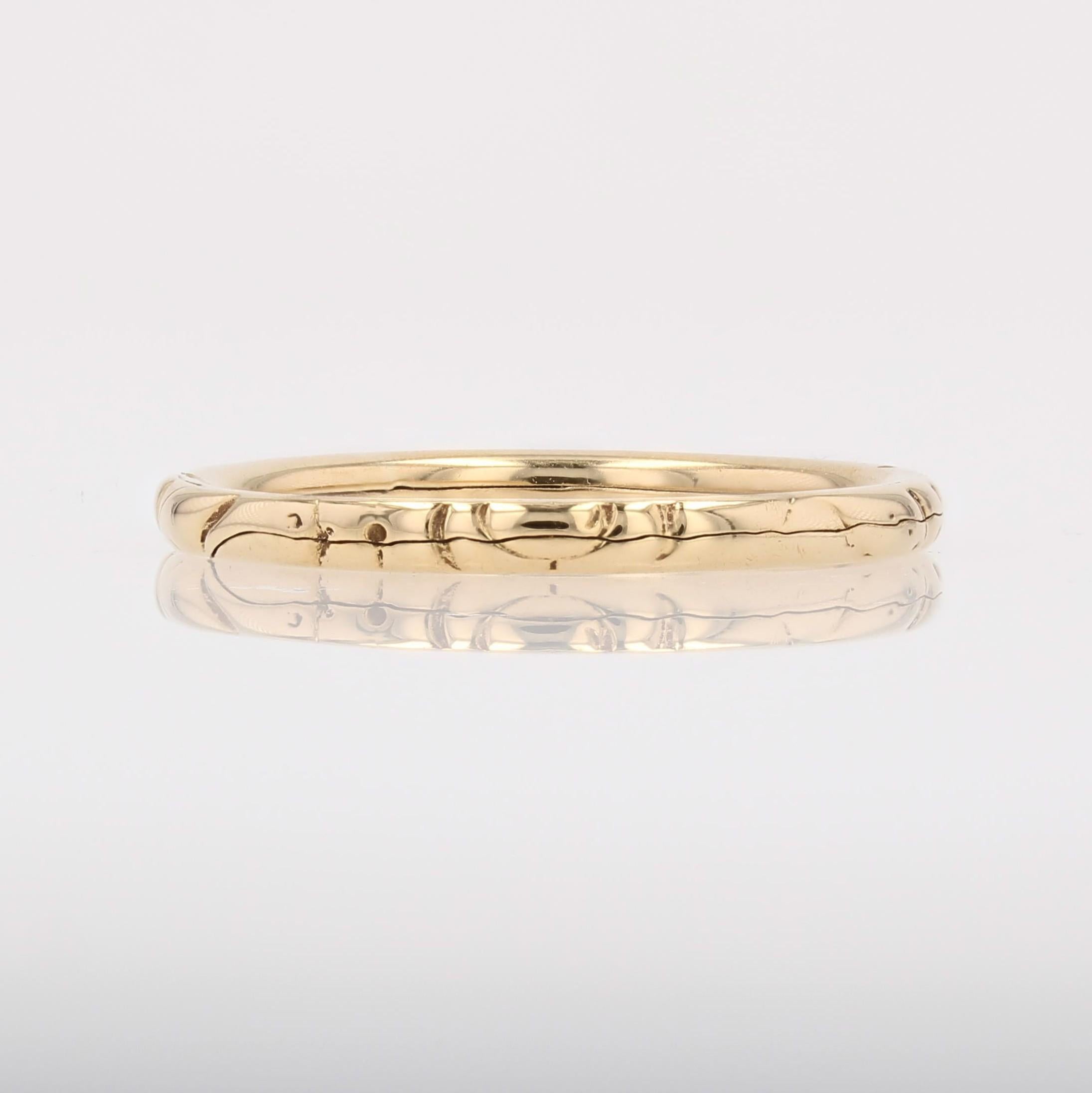 Anello a doppia fascia in oro giallo 18 carati francese del XX secolo in vendita 3