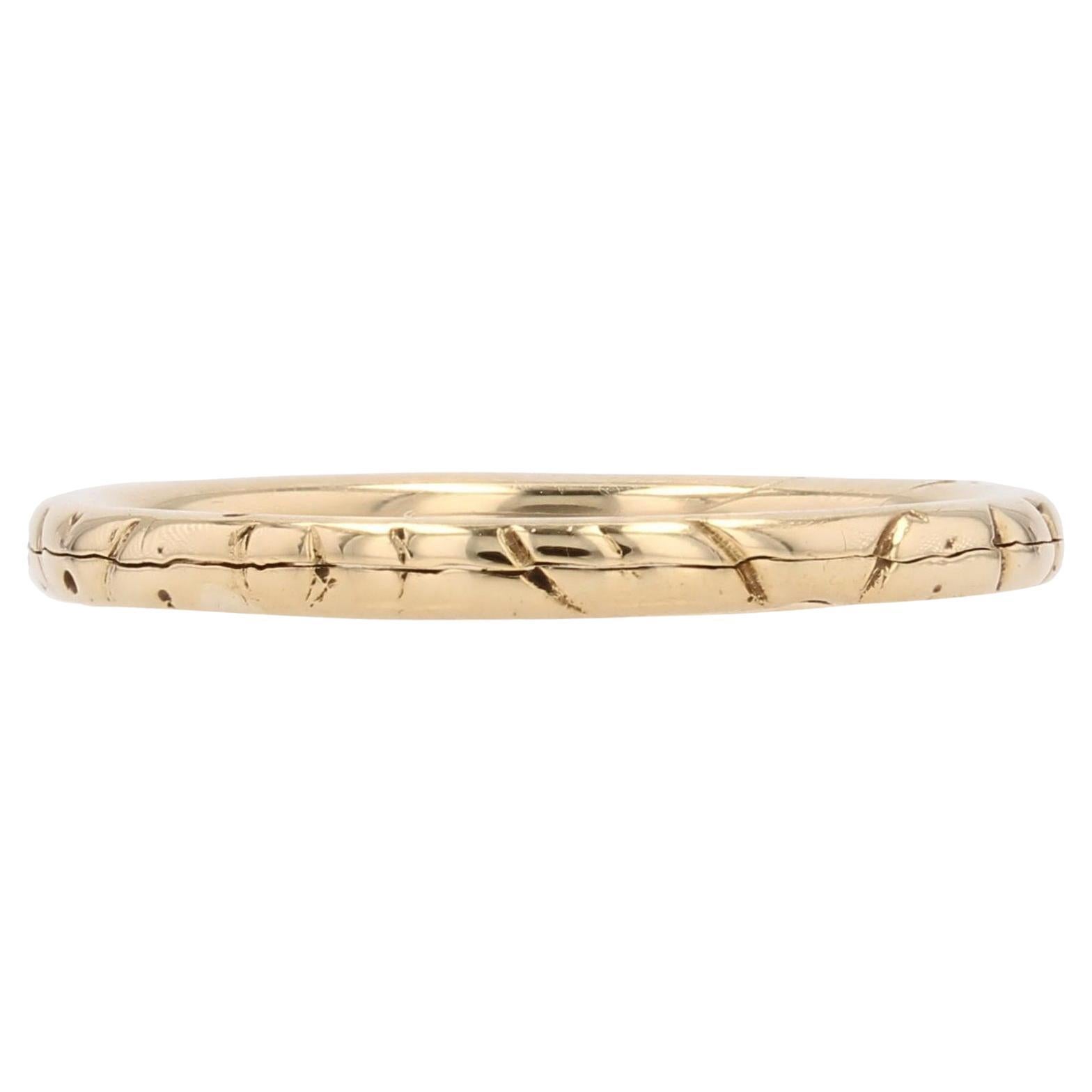 Anello a doppia fascia in oro giallo 18 carati francese del XX secolo in vendita