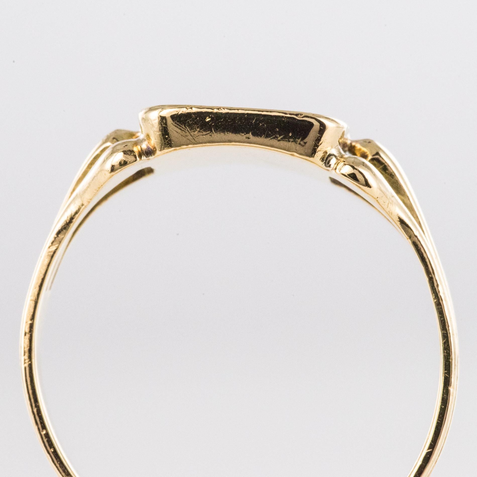 French 20th Century 18 Karat Yellow Gold Engraved Signet Ring For Sale 3