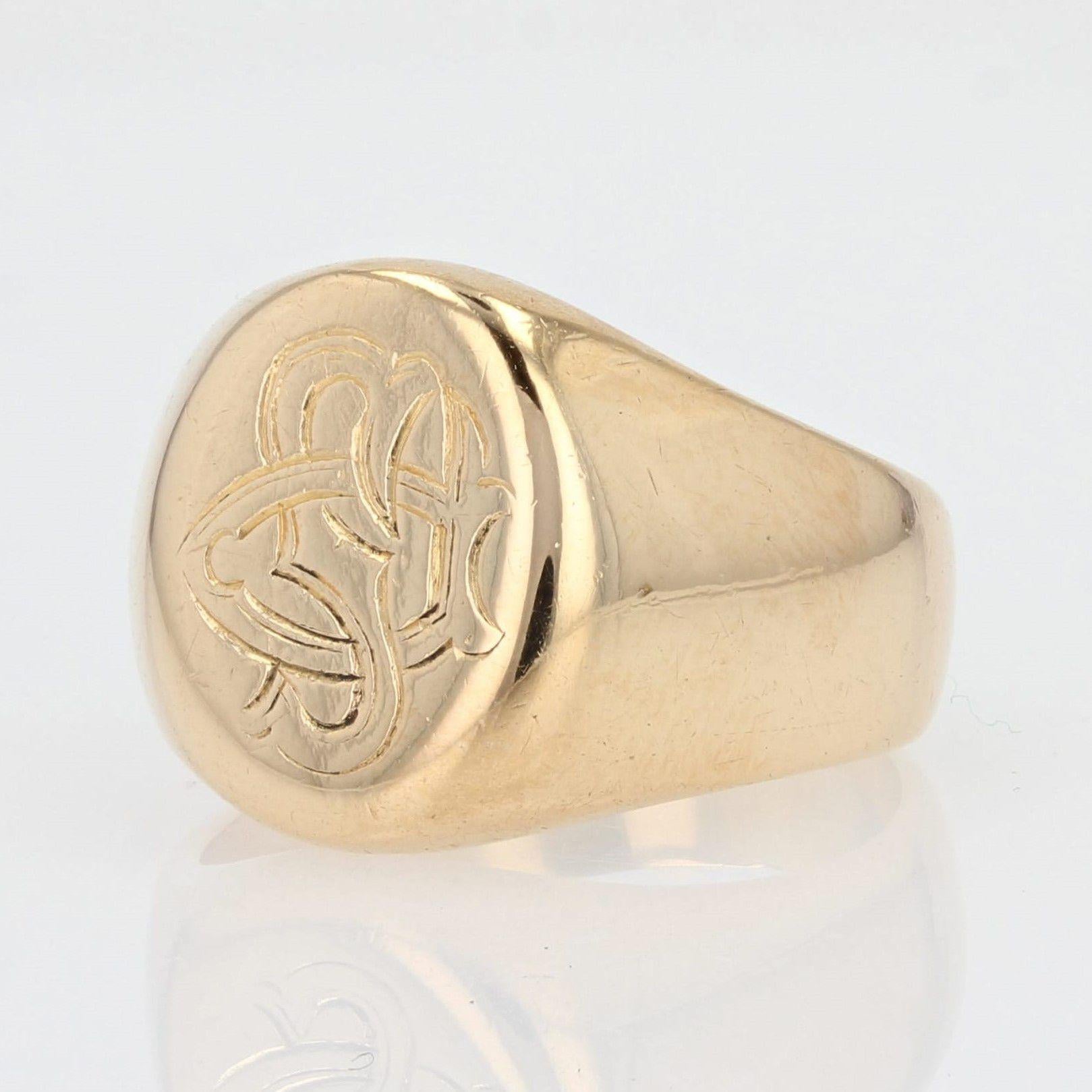 engraved signet ring initials