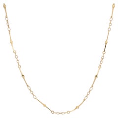 French 20th Century 18 Karat Yellow Gold Fancy Mesh Chain Necklace