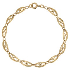 French 20th Century 18 Karat Yellow Gold Filigree Bracelet