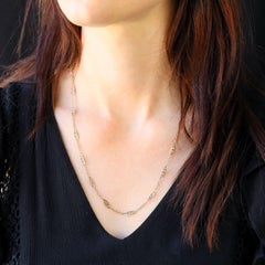 French 20th Century 18 Karat Yellow Gold Filigree Chain Necklace