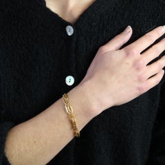 Bracciale francese del XX secolo in oro giallo 18 carati con filigrana a doppia fila