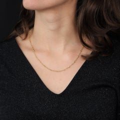 Chaîne collier à maillons filigranes en or jaune 18 carats du 20ème siècle