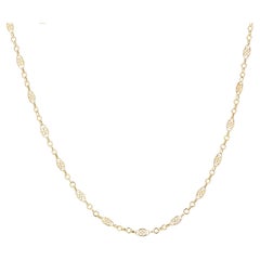 French 20th Century 18 Karat Yellow Gold Filigree Links Chain Necklace