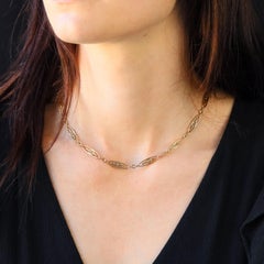 French 20th Century 18 Karat Yellow Gold Filigrees Choker Necklace