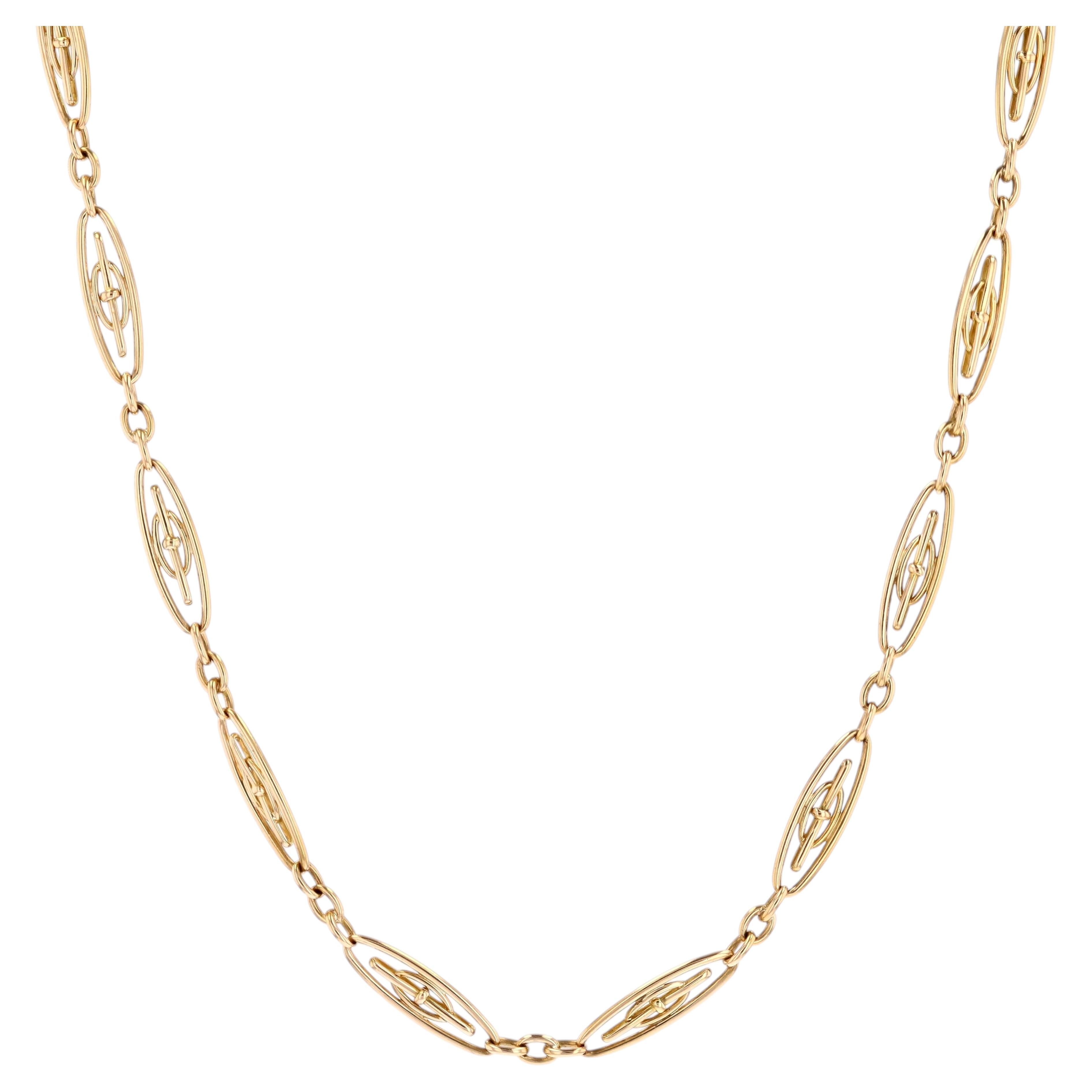 Collana girocollo francese del XX secolo in oro giallo 18 carati a filigrane in vendita