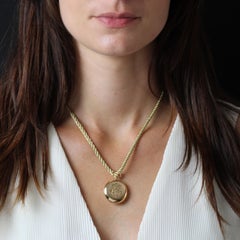 French 20th Century 18 Karat Yellow Gold Initials Pocket Watch Pendant