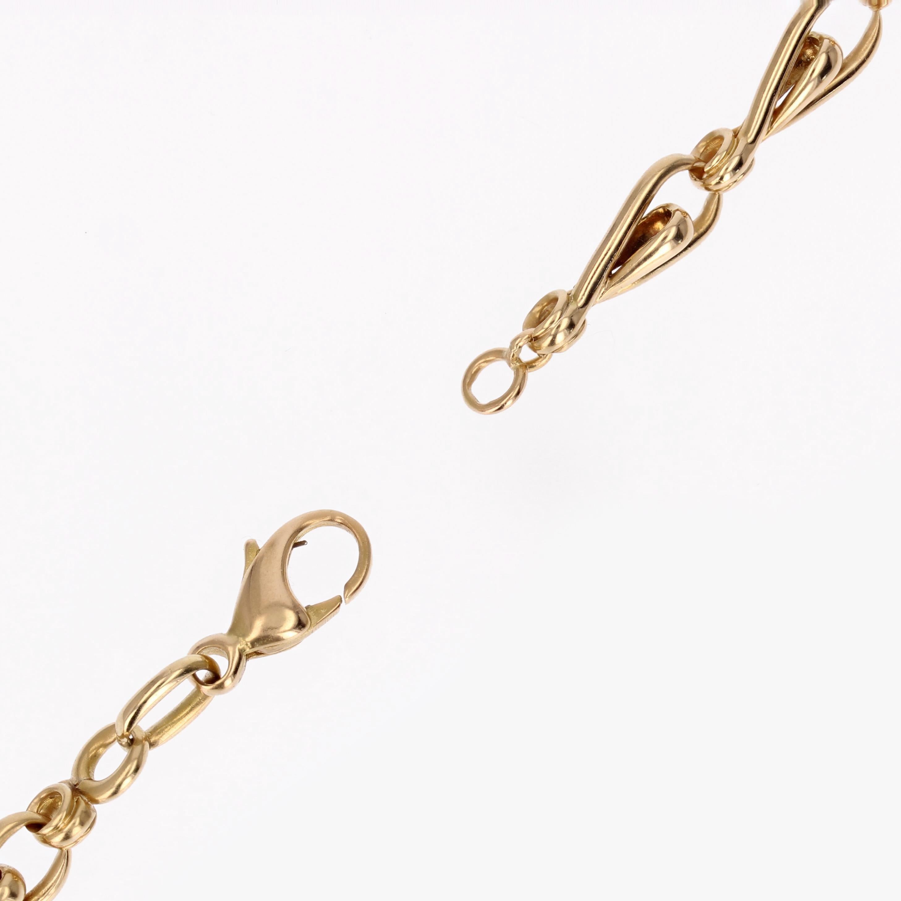 Chaîne collier français du 20ème siècle en or jaune 18 carats en vente 5