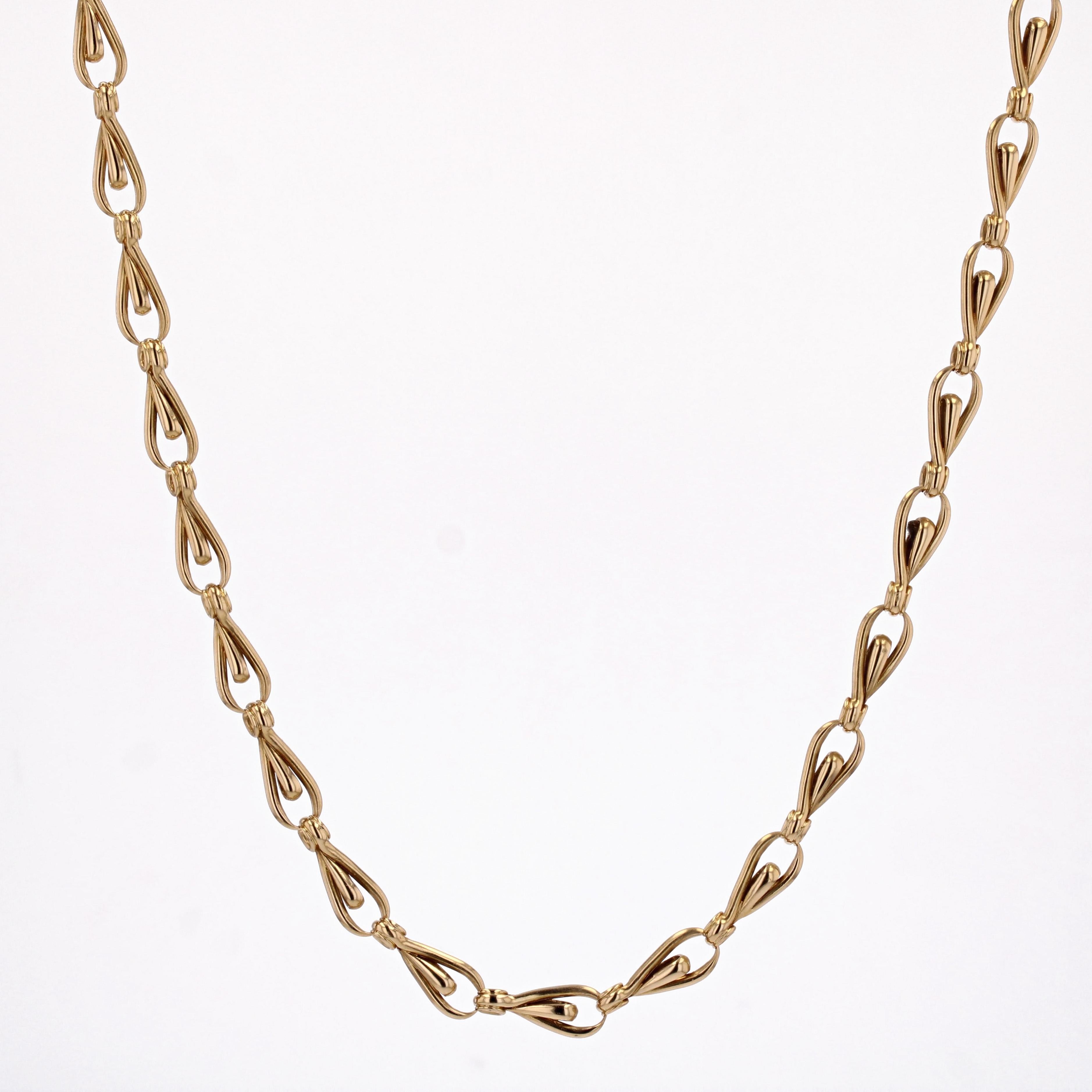 Chaîne collier français du 20ème siècle en or jaune 18 carats en vente 6