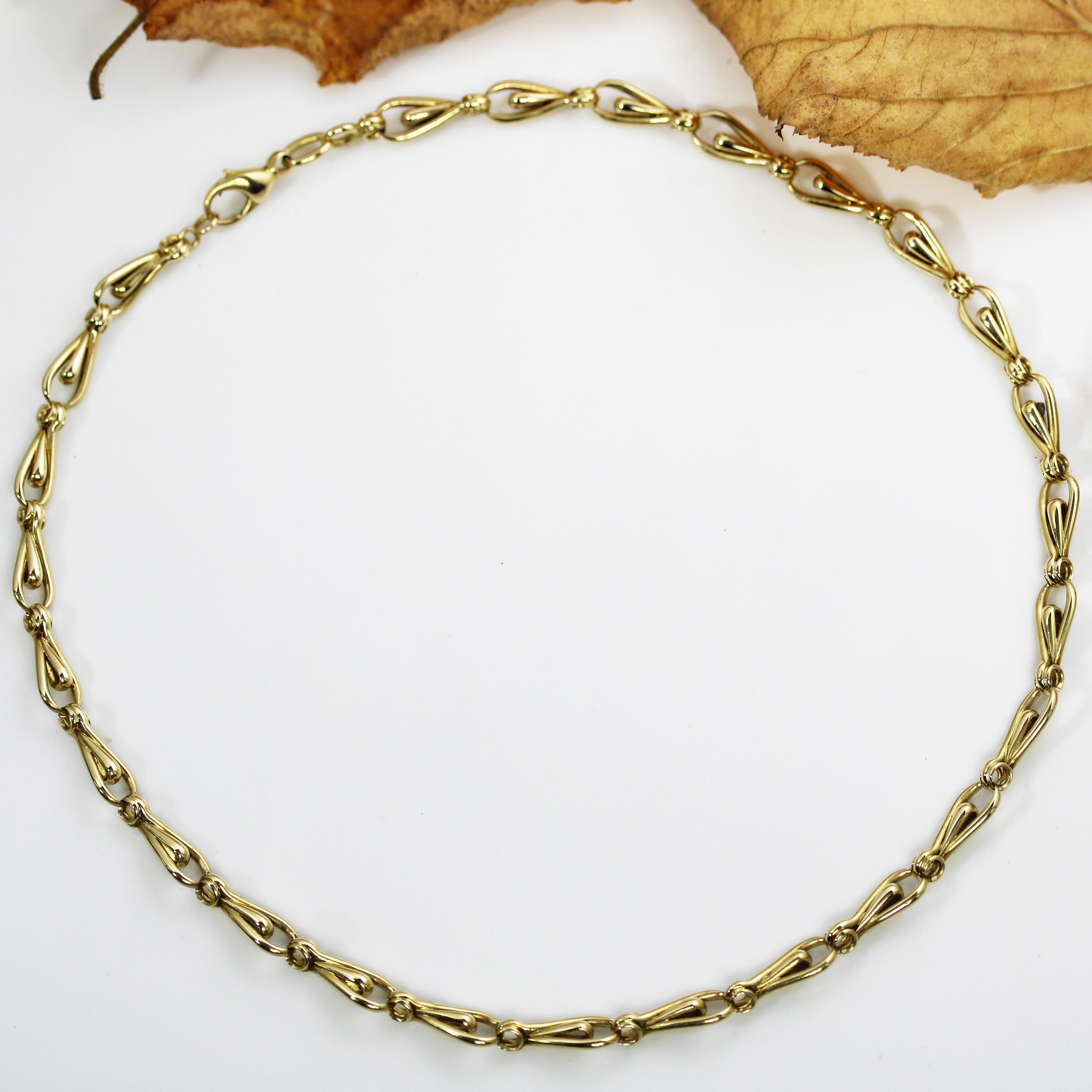 Belle Époque Chaîne collier français du 20ème siècle en or jaune 18 carats en vente