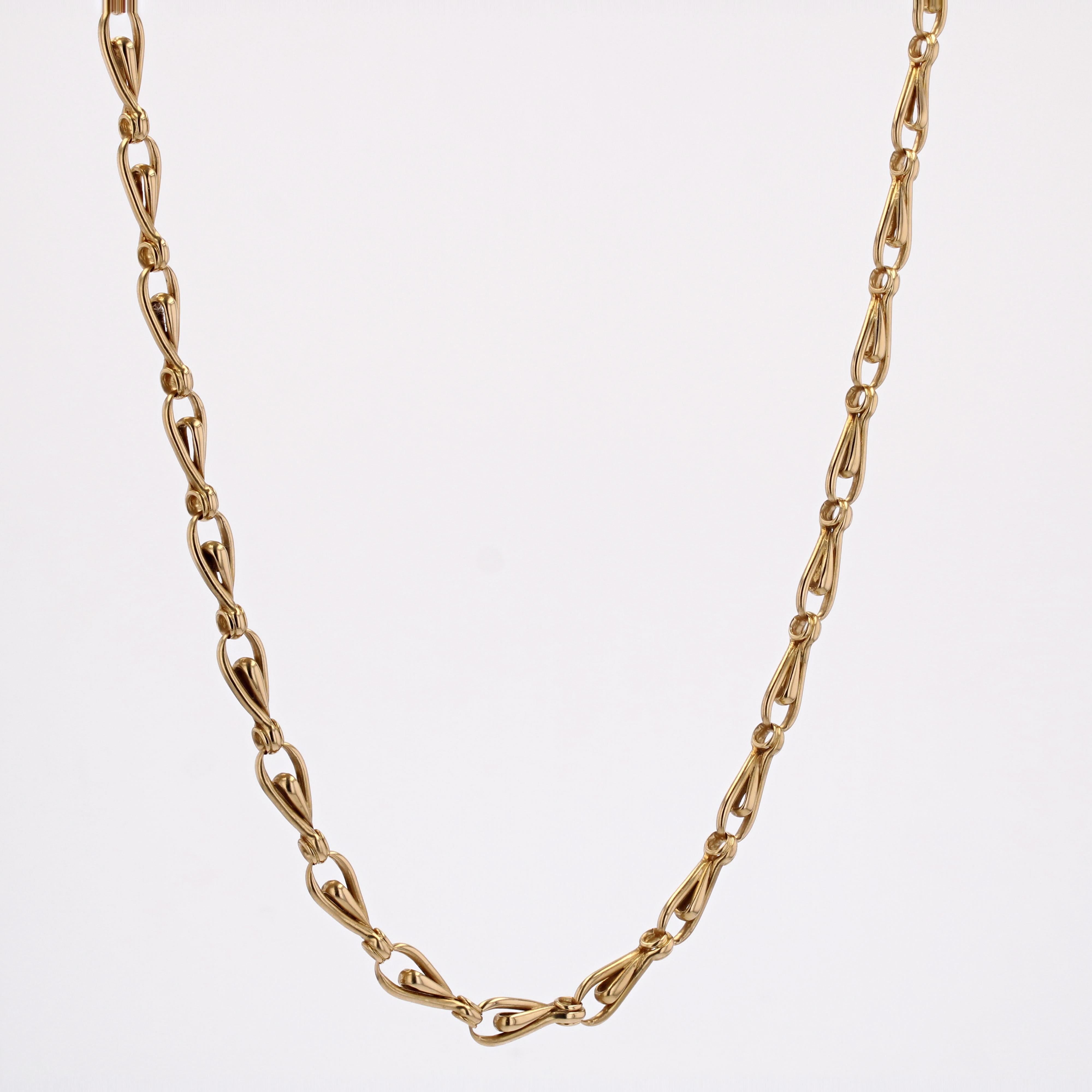 Chaîne collier français du 20ème siècle en or jaune 18 carats Bon état - En vente à Poitiers, FR