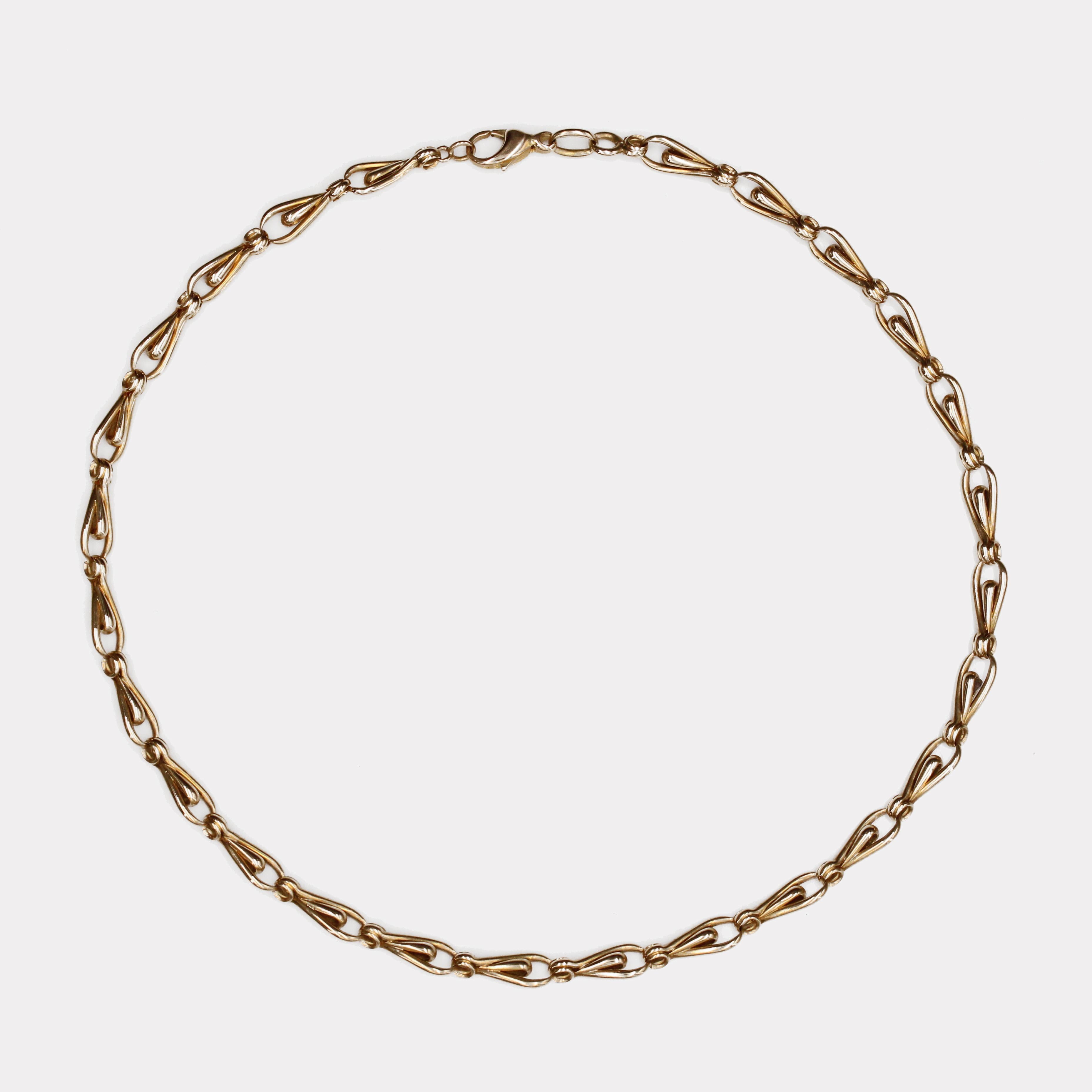 Chaîne collier français du 20ème siècle en or jaune 18 carats en vente 3