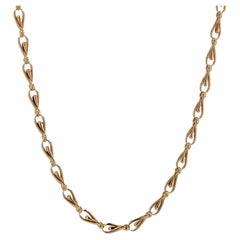 Chaîne collier français du 20ème siècle en or jaune 18 carats