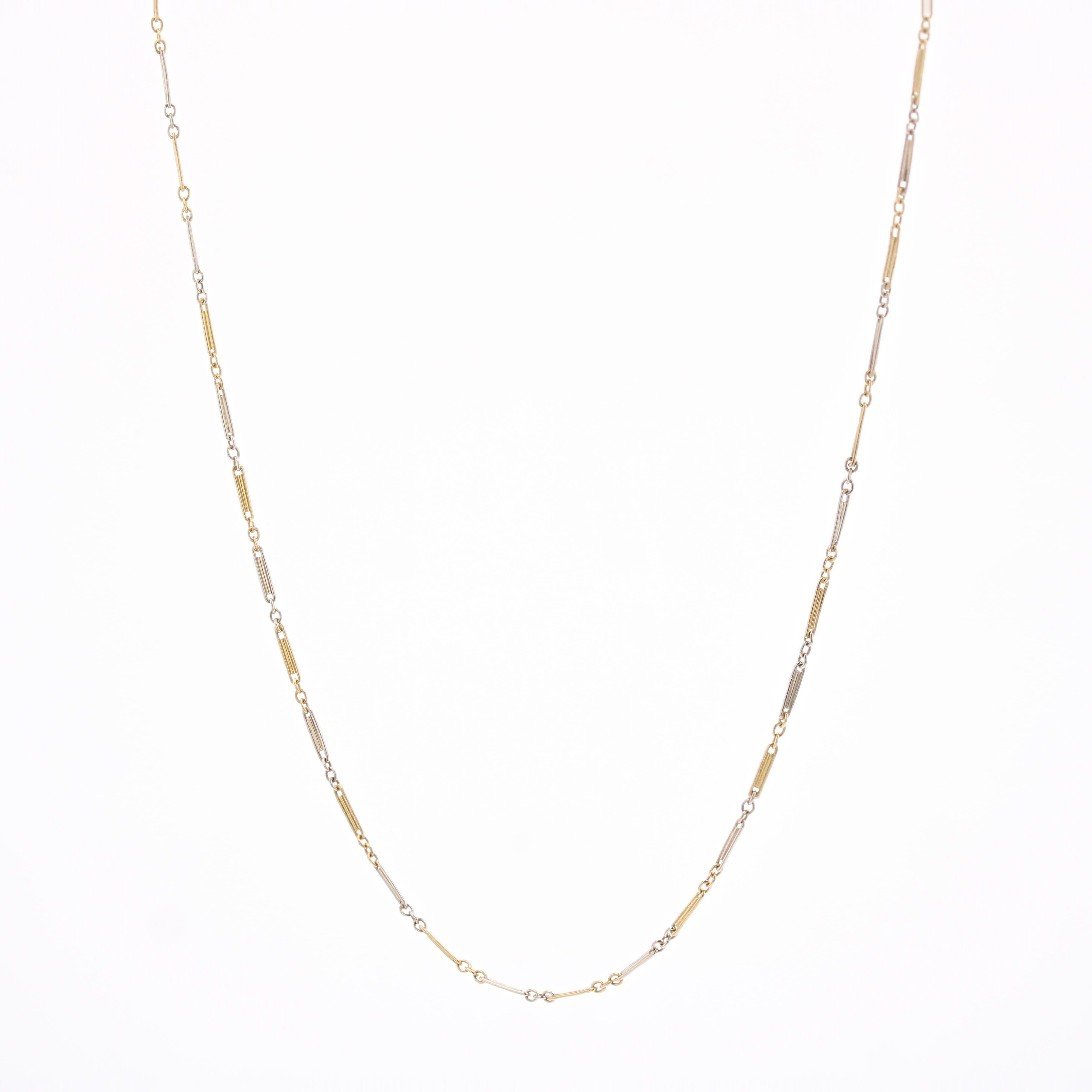 Chaîne collier à maillons en or jaune 18 carats du 20ème siècle Unisexe en vente