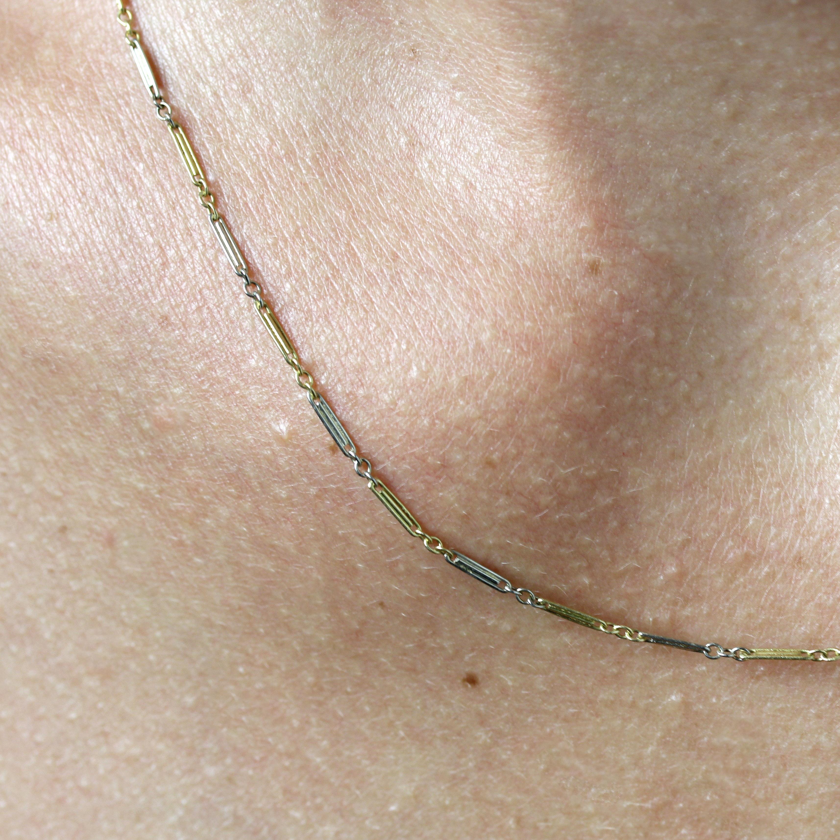 Chaîne collier à maillons en or jaune 18 carats du 20ème siècle en vente 2