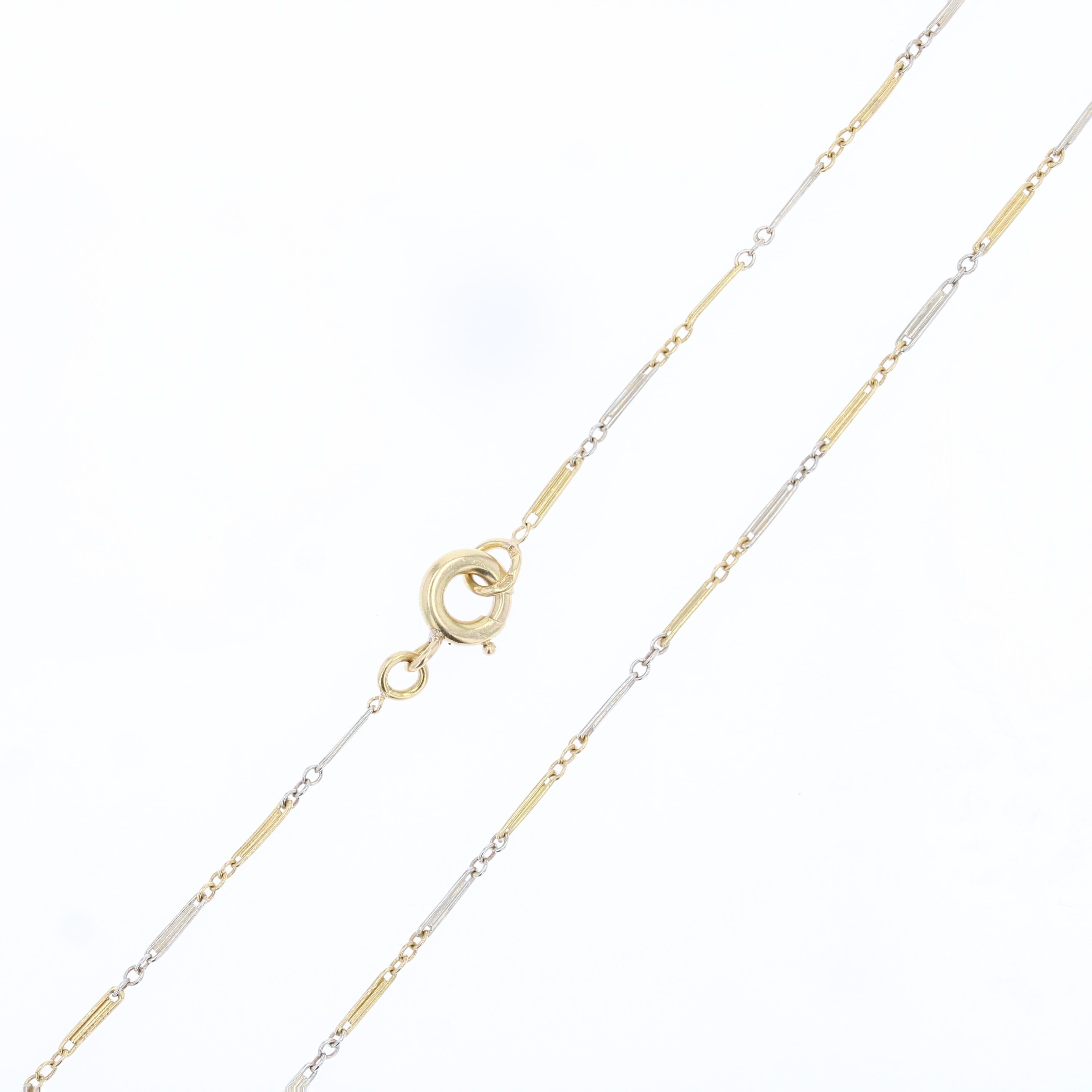 Chaîne collier à maillons en or jaune 18 carats du 20ème siècle en vente 3