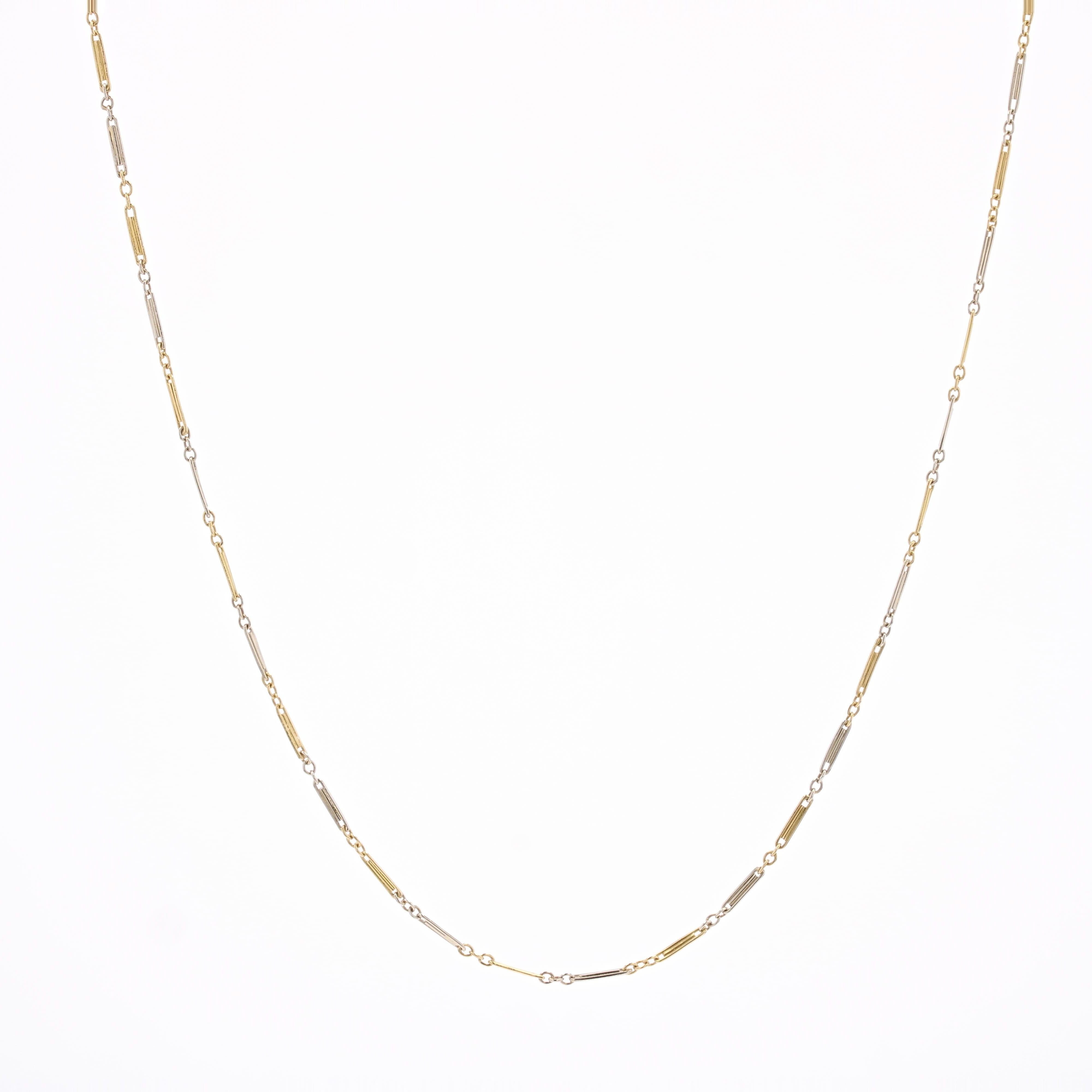 Chaîne collier à maillons en or jaune 18 carats du 20ème siècle en vente 4