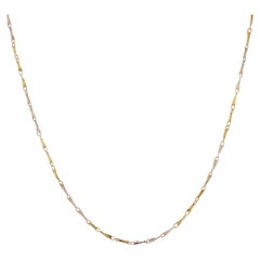 French 20th Century 18 Karat Yellow Gold Staple Link Chain Necklace