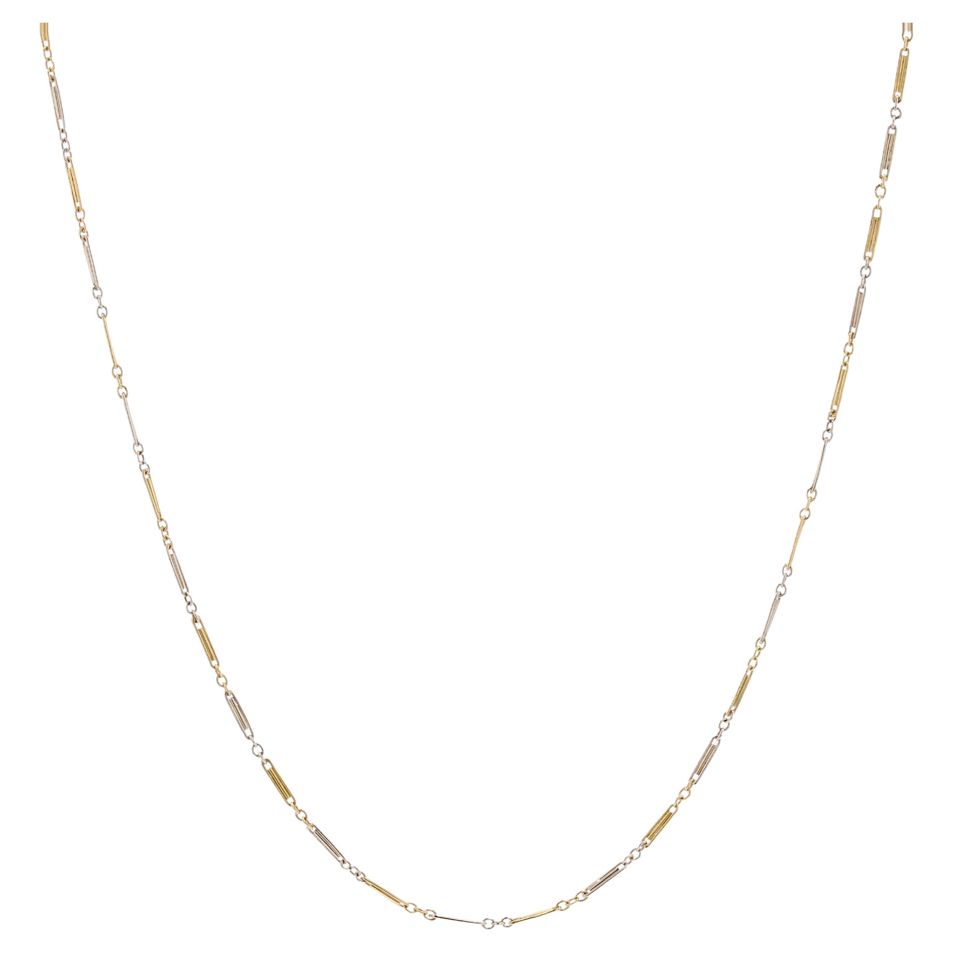 Chaîne collier à maillons en or jaune 18 carats du 20ème siècle en vente