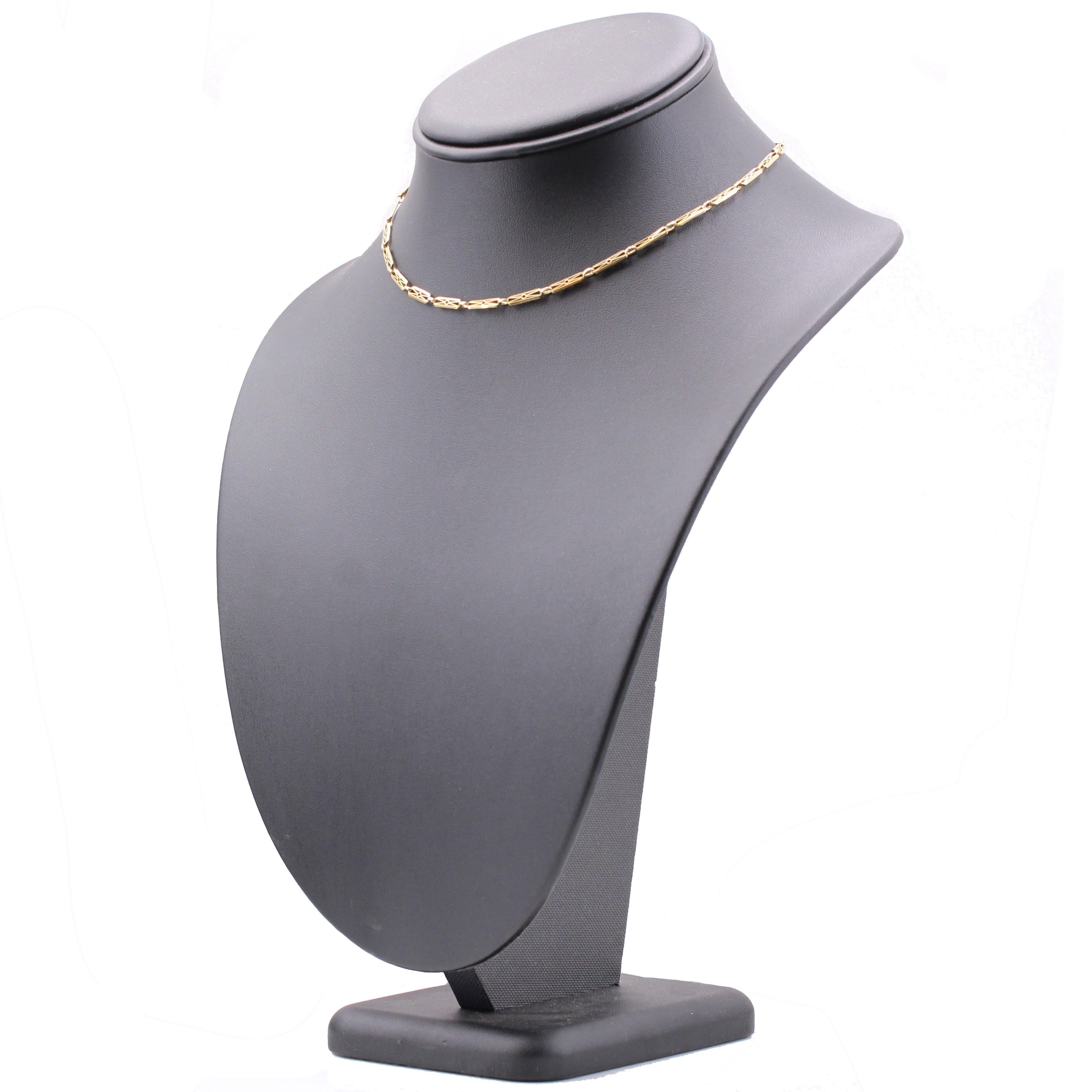 French 20th Century 18 Karat Yellow Gold Watch Chain Necklace For Sale 5