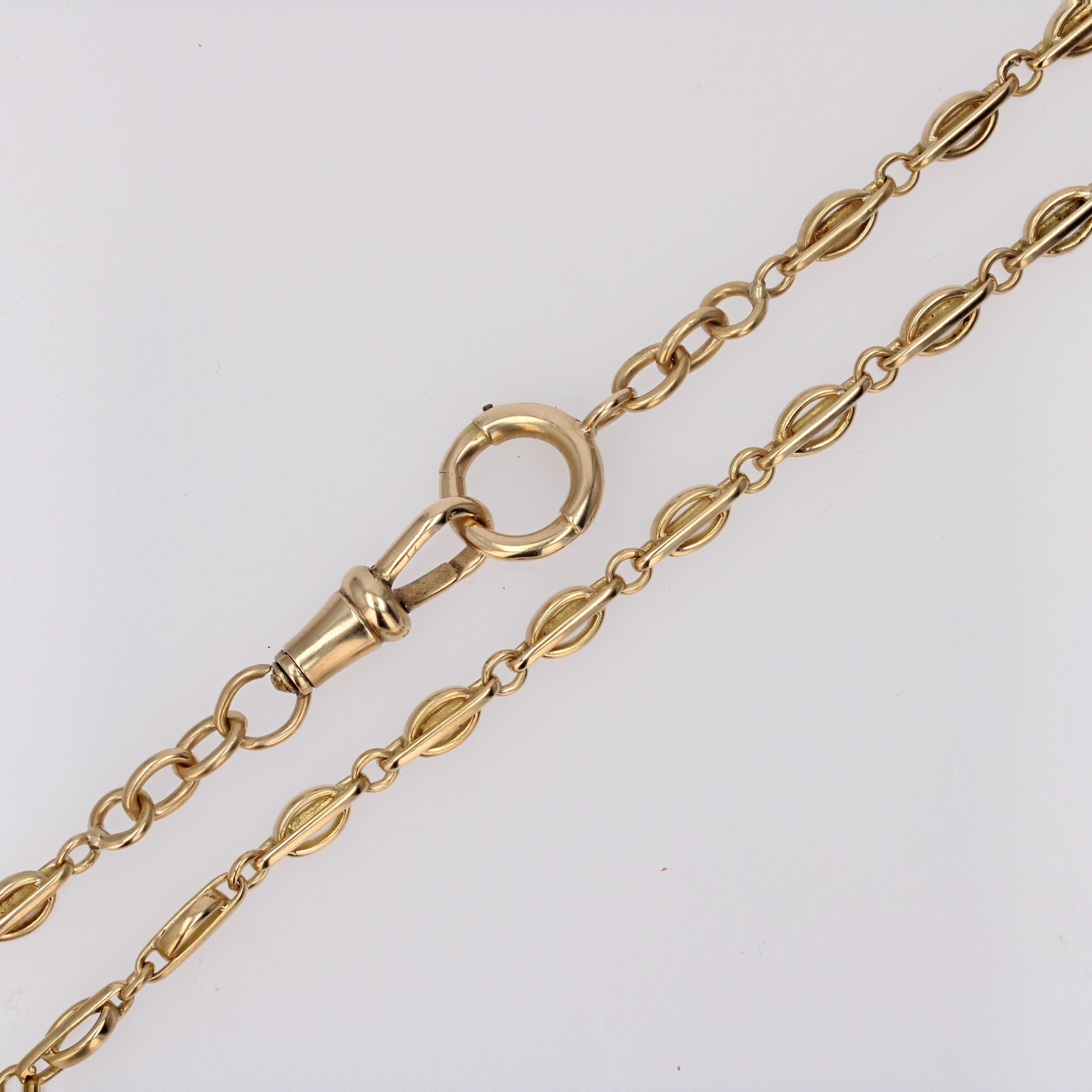 French 20th Century 18 Karat Yellow Gold Watch Chain Necklace 6