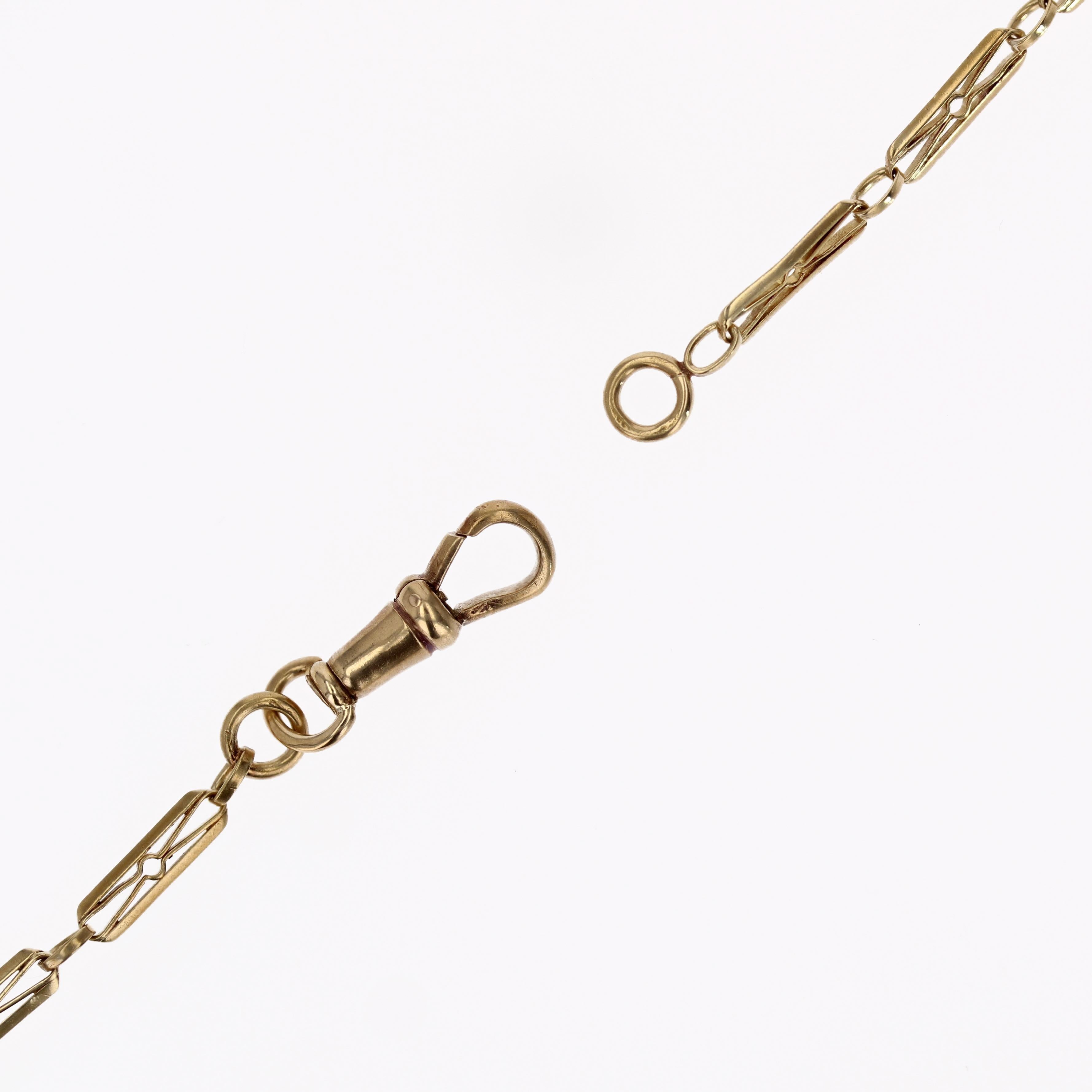 French 20th Century 18 Karat Yellow Gold Watch Chain Necklace For Sale 6