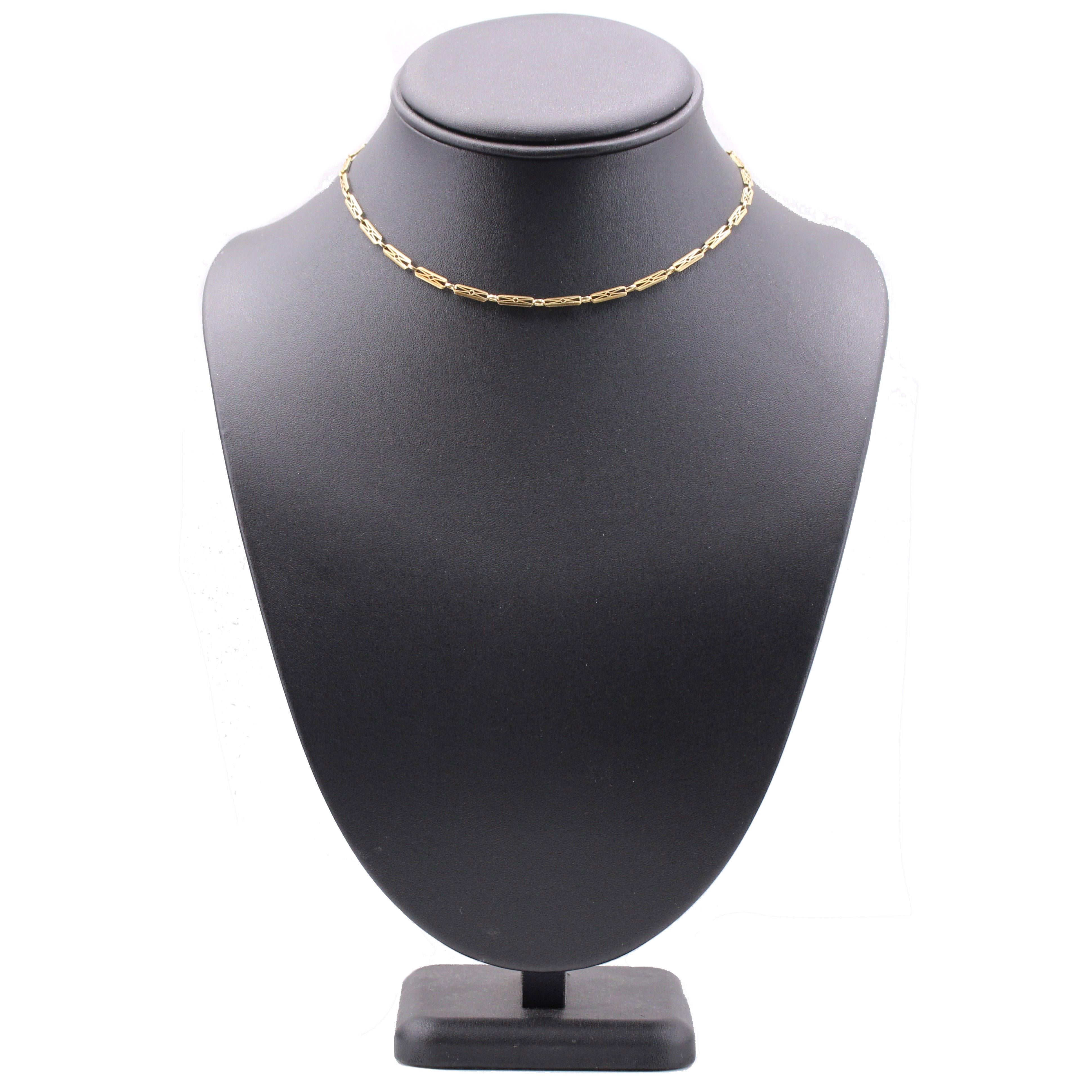 French 20th Century 18 Karat Yellow Gold Watch Chain Necklace For Sale 1