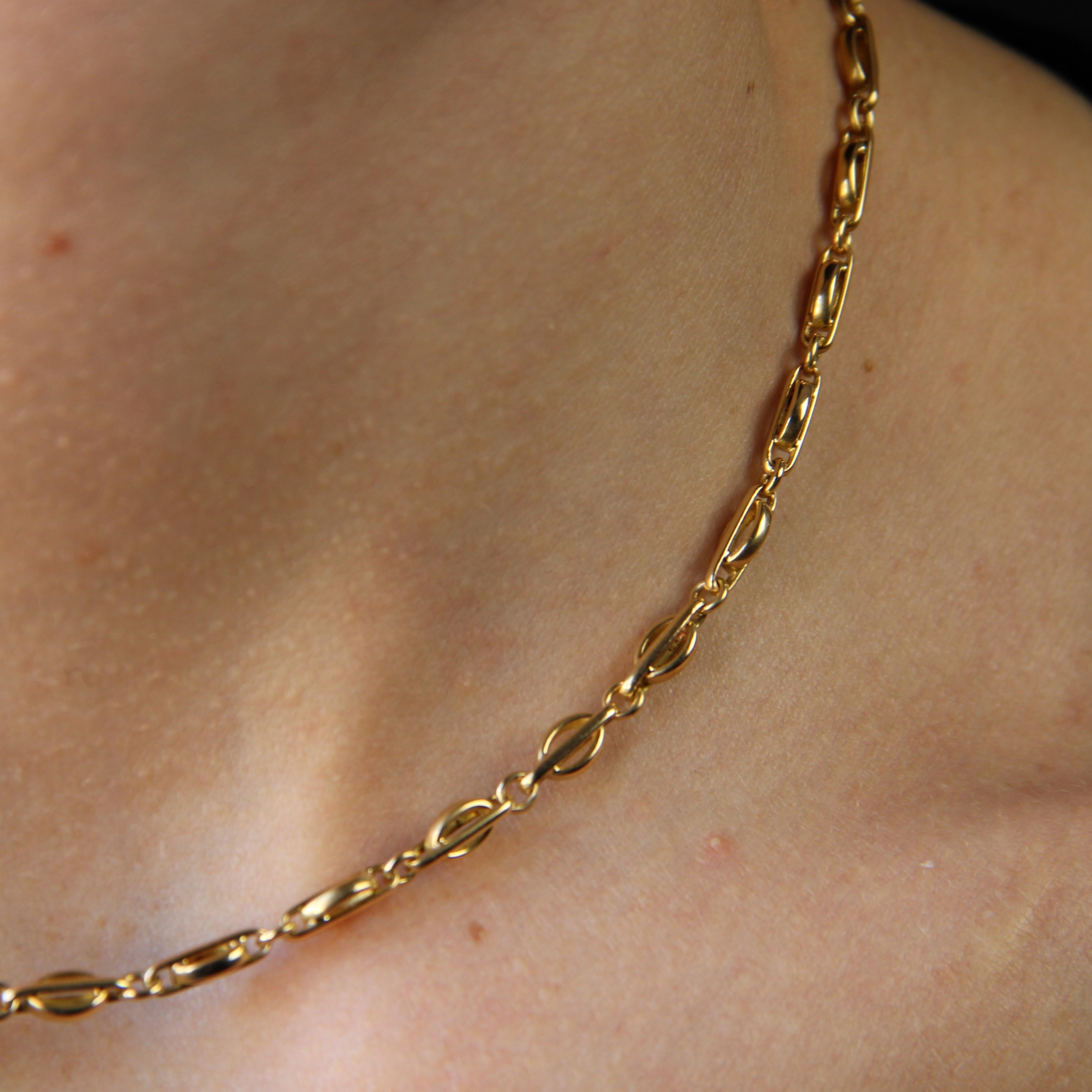 French 20th Century 18 Karat Yellow Gold Watch Chain Necklace 4