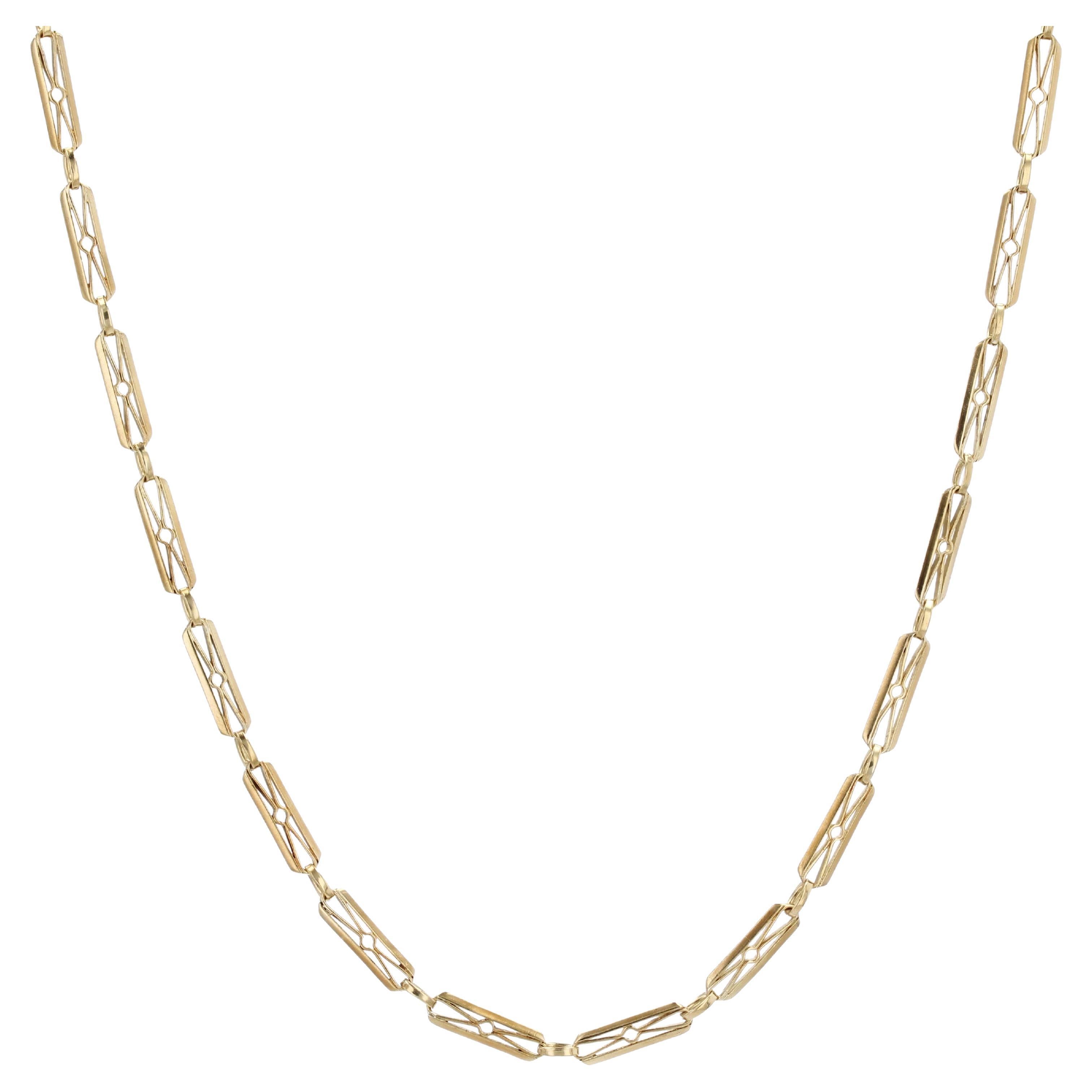 French 20th Century 18 Karat Yellow Gold Watch Chain Necklace