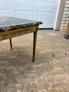 French 20th Century 1940's Marble Top Bronze Coffee Table