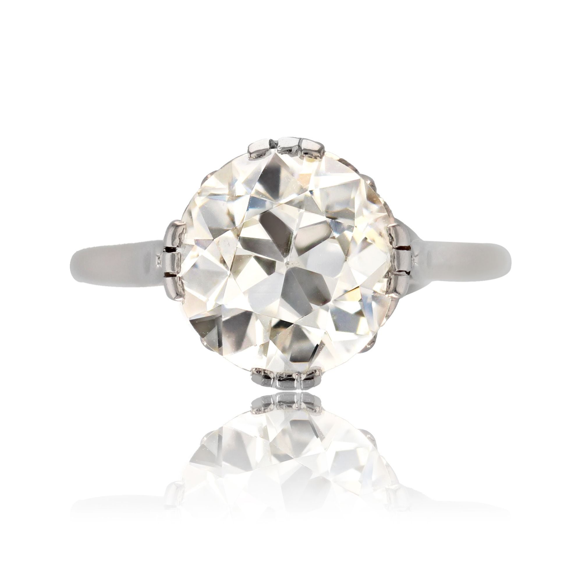 French 20th Century 3, 07 Carats Diamond Platinum Solitaire Ring