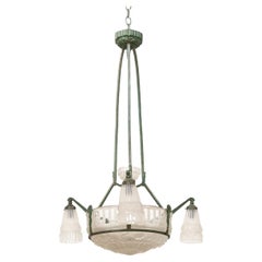 Vintage French 20th Century Art Deco Chandelier