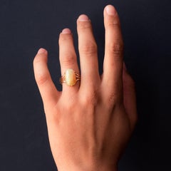 French 20th Century Australian Opal 18 Karat Yellow Gold Ring