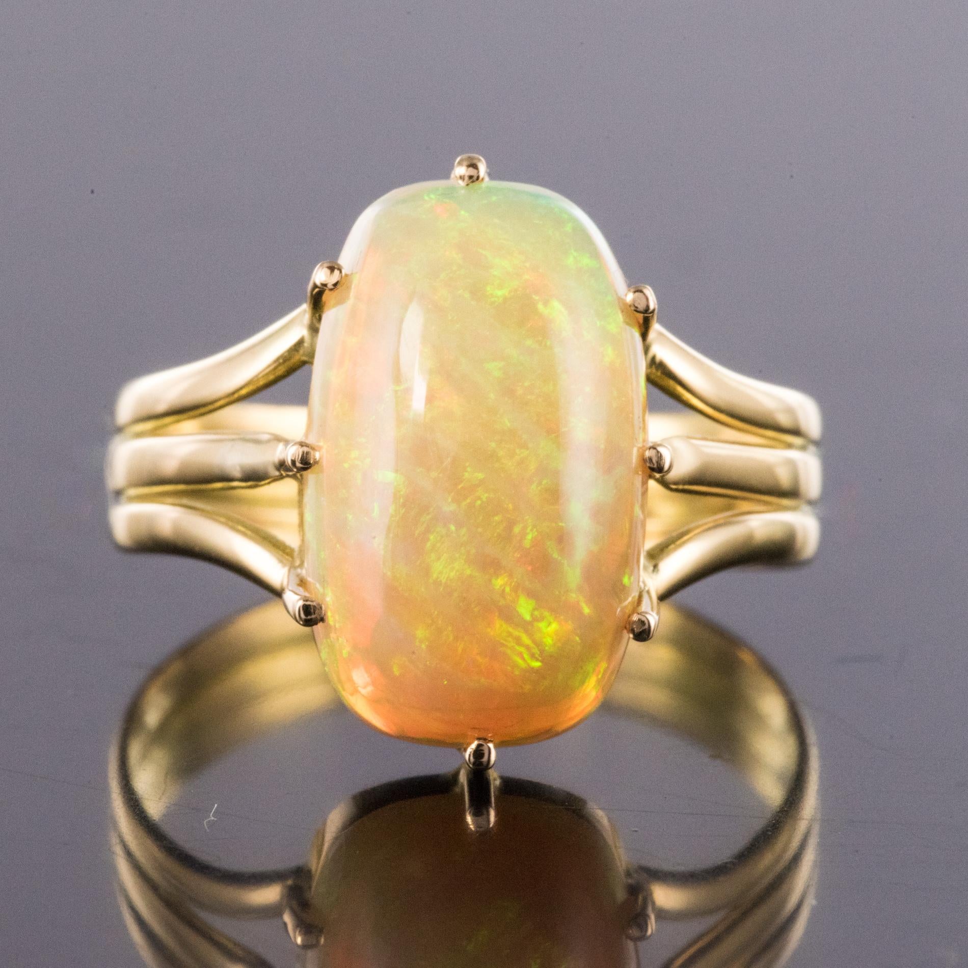 yellow opal ring