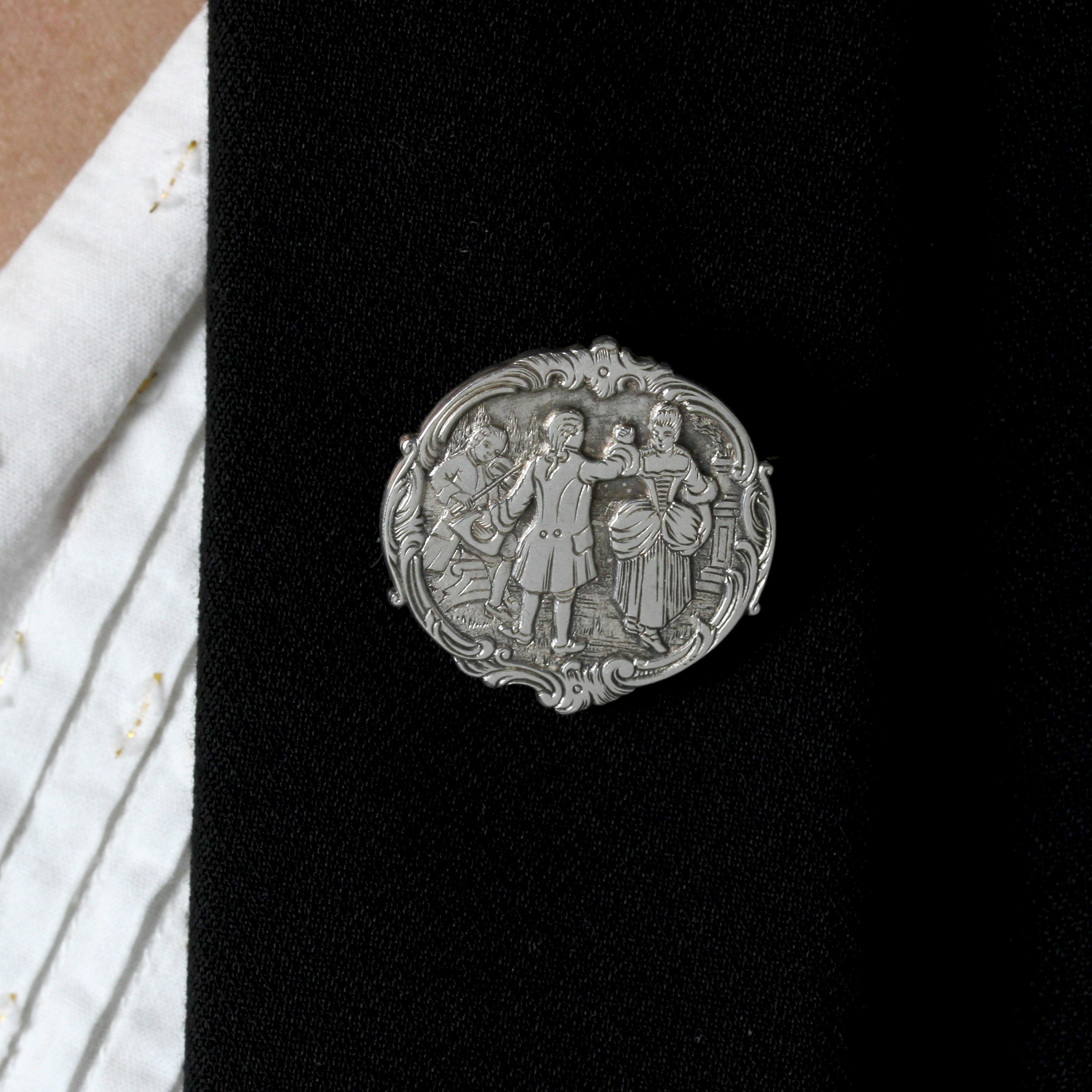 Broche en argent de style baroque français du 20e siècle en vente 2