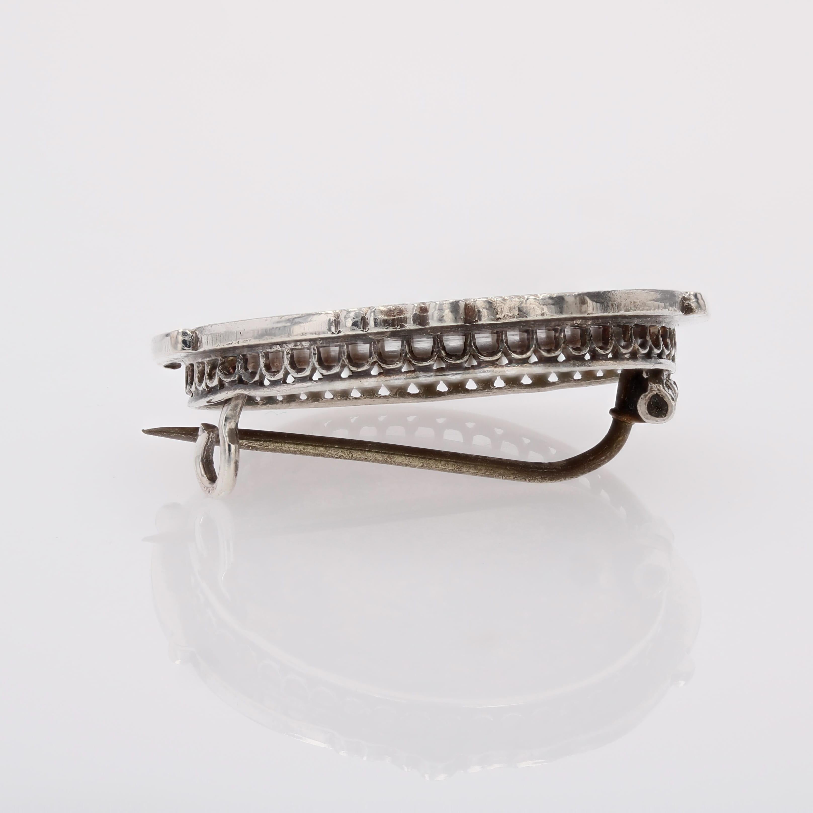 Broche en argent de style baroque français du 20e siècle en vente 3