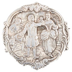 Spilla d'argento in stile barocco francese del XX secolo
