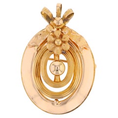 Broche-pendentif française du XXe siècle, Belle Époque, en or jaune 18 carats