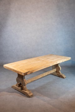 French 20th Century Bleached Oak Monastery Table