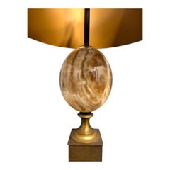 French 20th Century Brass and Marble Maison Charles Neoclassical Lamp