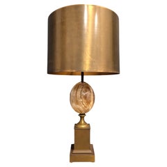 French 20th Century Brass and Marble Maison Charles Neoclassical Lamp