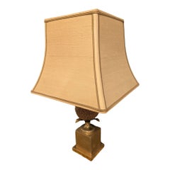 French 20th Century Brass and Onyx Neoclassical Lamp