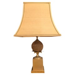 French 20th Century Brass and Onyx Neoclassical Lamp