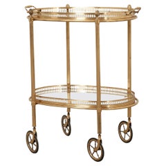 French 20th Century Brass Bar Cart