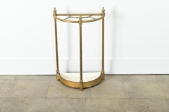 French 20th Century Brass Demilune Umbrella Stand