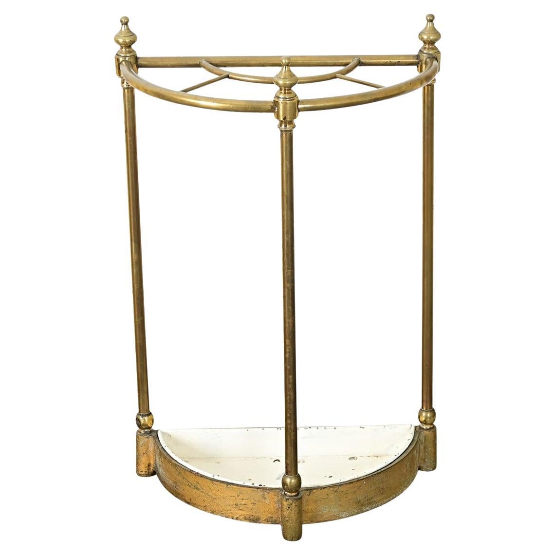 French 20th Century Brass Demilune Umbrella Stand